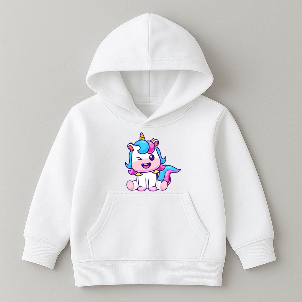 ДИТЯЧЕ ХУДІ БІЛИЙ КОЛІР З ПРИНТОМ "ЄДИНОРІГ 4"
