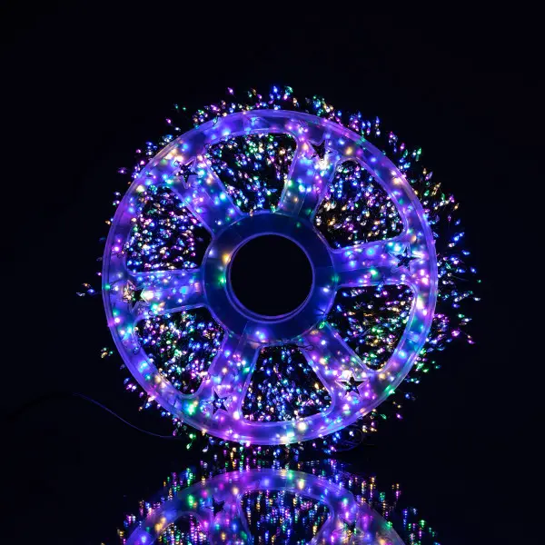 Гірлянда-нитка Роса Хвойна лапа 1500 LED 50 метрів зелена нитка, мультиколір