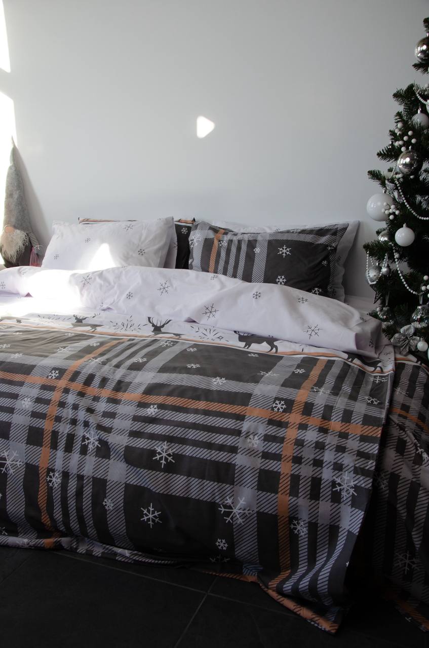 Постільний комплект Матова 100% бавовна Засніжений лось