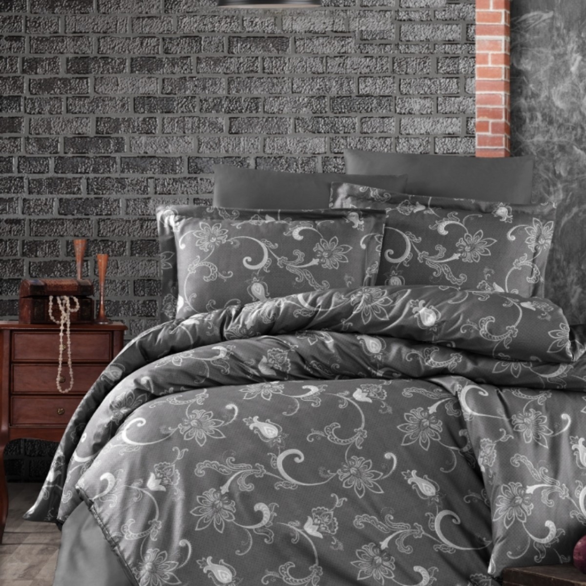 Постільна білизна FC Cotton Satin 1.5-спальний Carmina Anthracite