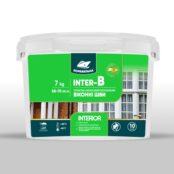 INTER-B ГЕРМЕТИК АКРИЛОВИЙ МОНТАЖНИЙ ВІКОННІ ШВИ ТМ КОРАБЕЛЬНА