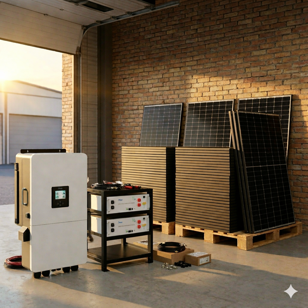Трьохфазна сонячна електростанція 12 кВт: Deye SUN-12K-SG05LP3-EU + 2 Акумулятори SE-G5.1Pro-B + 20 панелей Jetion 620W
