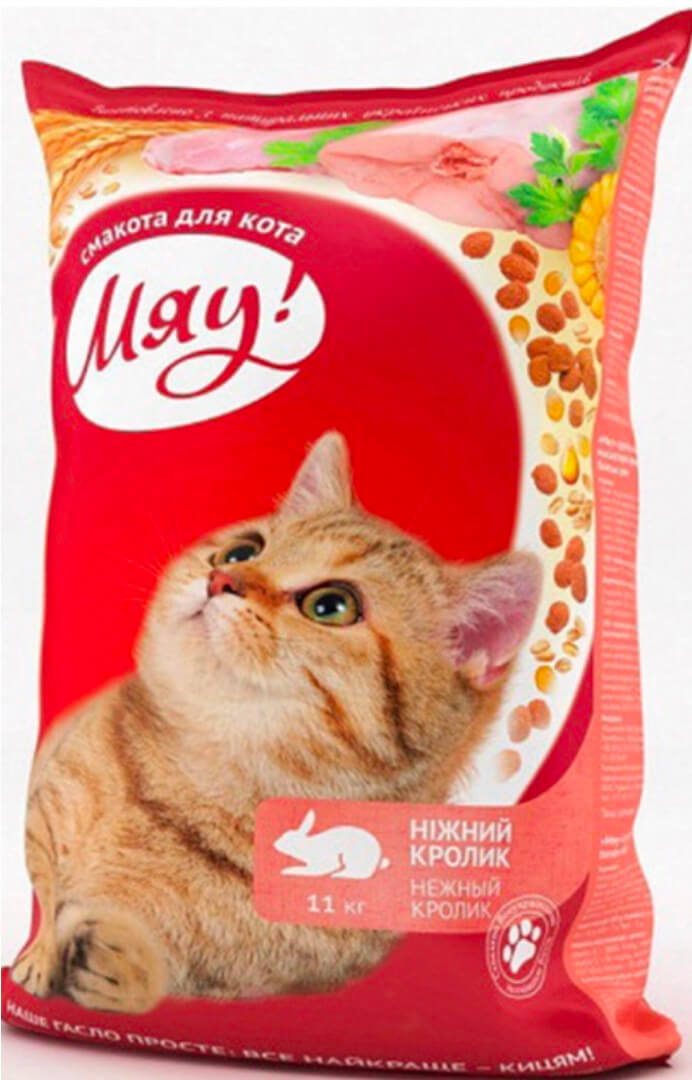 Мяу сухий корм для д/котів з кроликом 11кг
