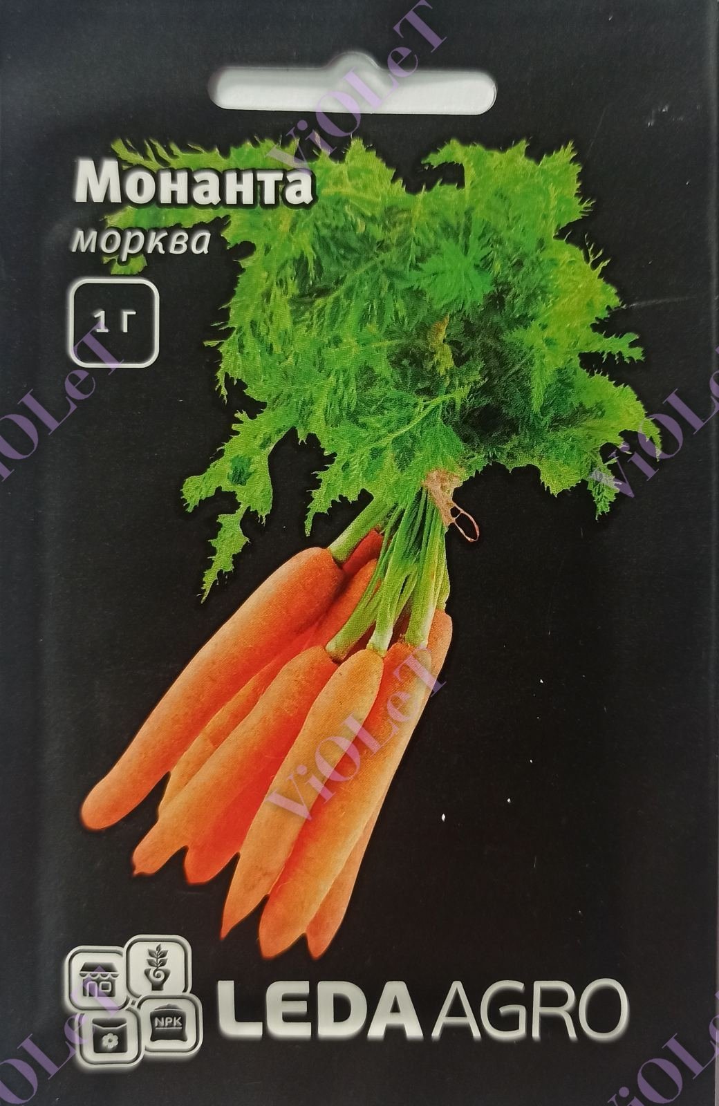 Морква Монанта тип нантес, 1 г, Leda