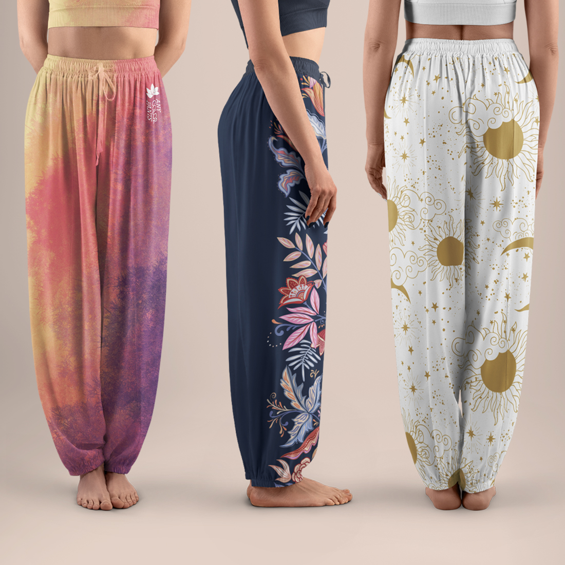 5 Wide Leg Pants Mockups for Yoga