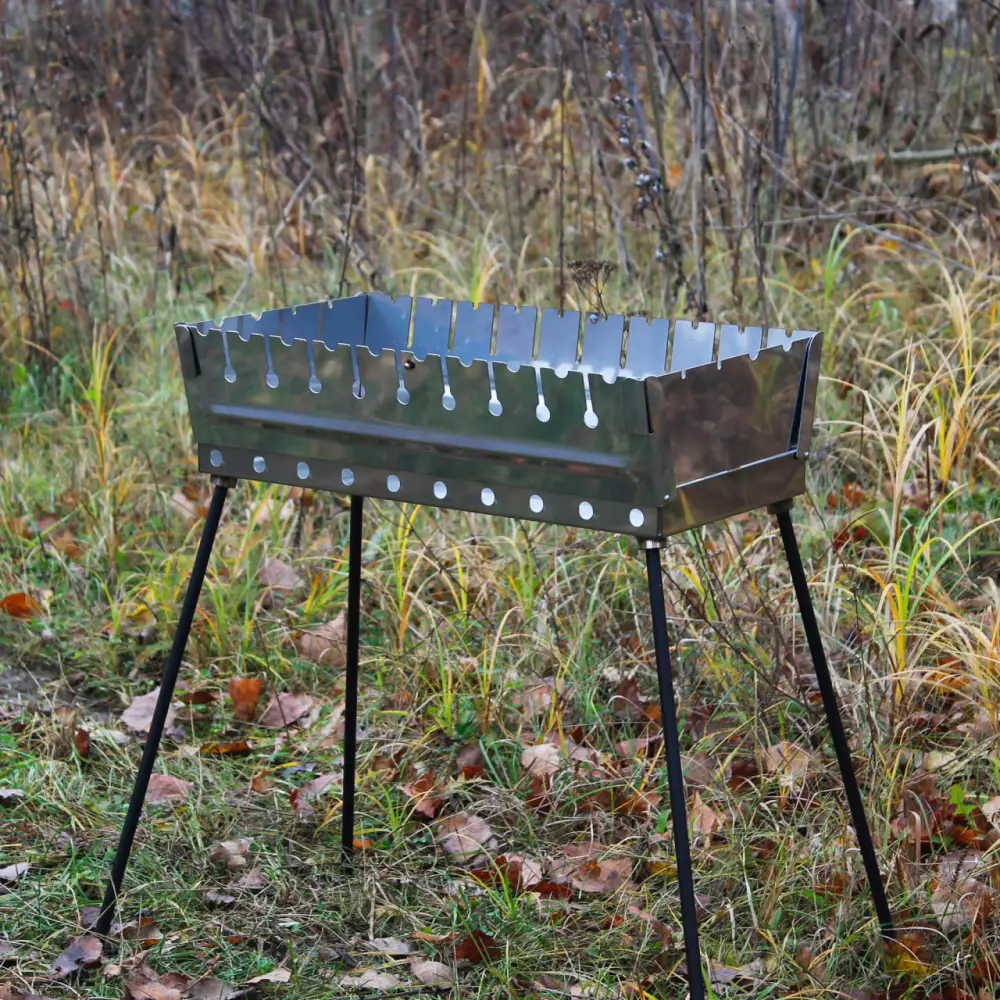 Мангал-валіза на 10 шампурів із нержавійки 1,5 мм