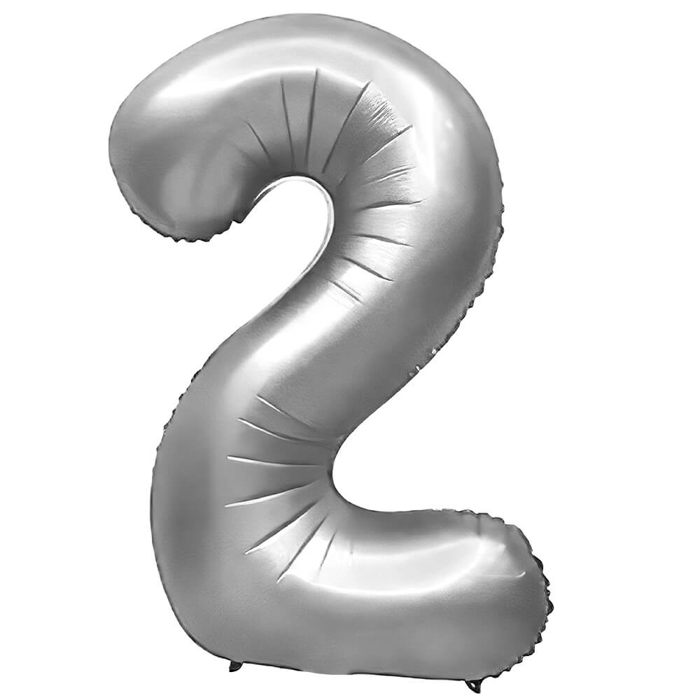 34 inch Number 2 Silver Helium Ballon