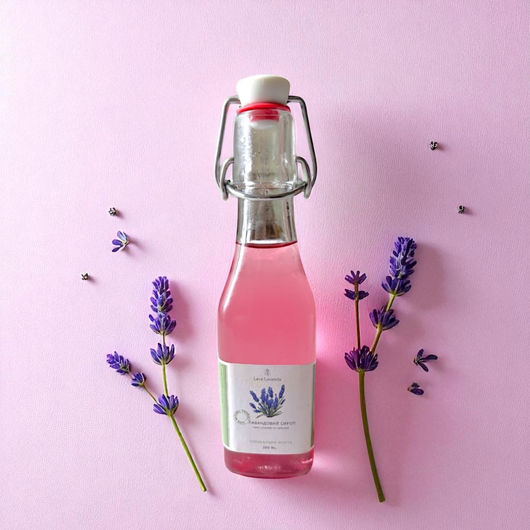Лавандовий сироп Fresh Bloom  у скляній пляшці 250 мл
