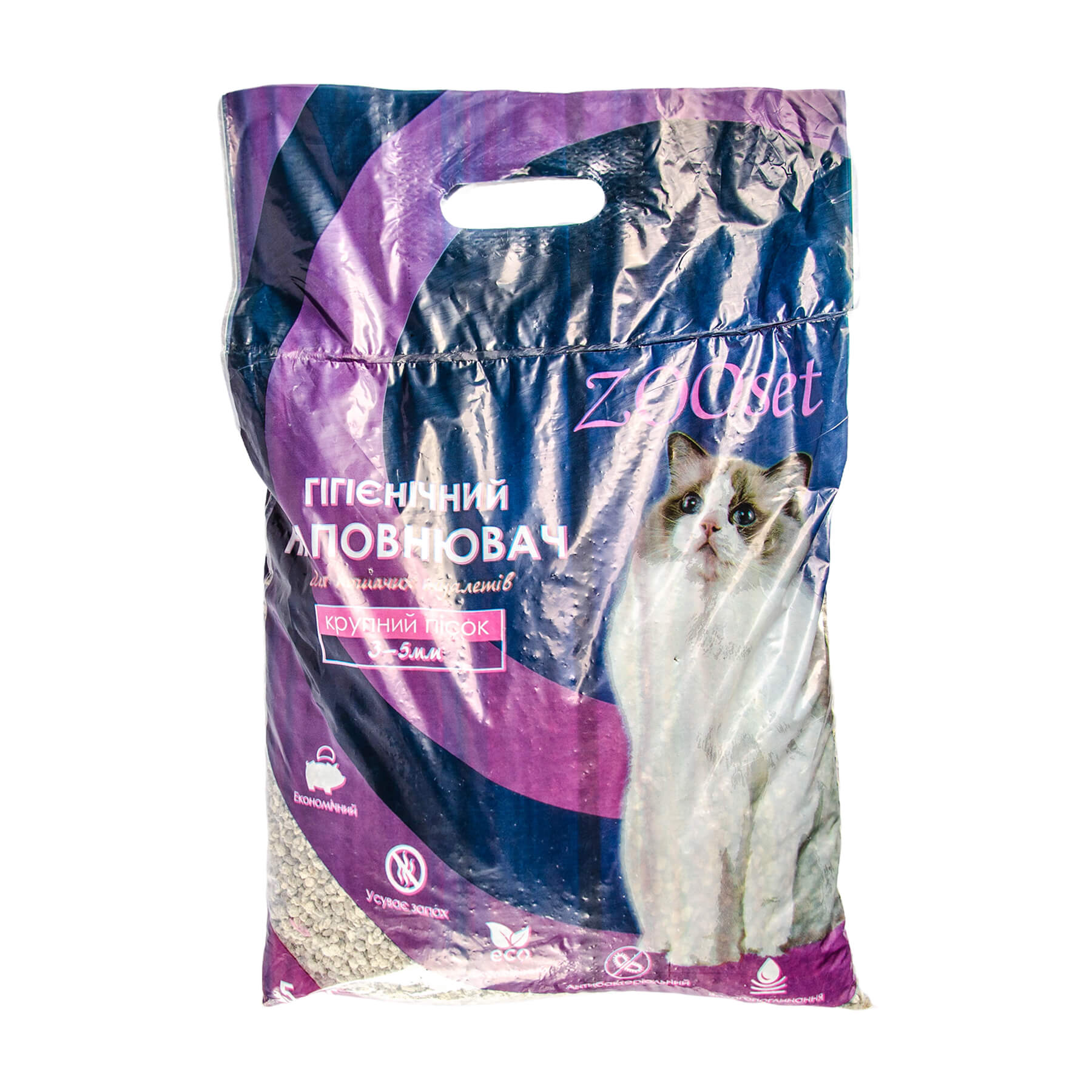 Наповнювач Зоосет бентоніт крупний 3-5мм 5 кг