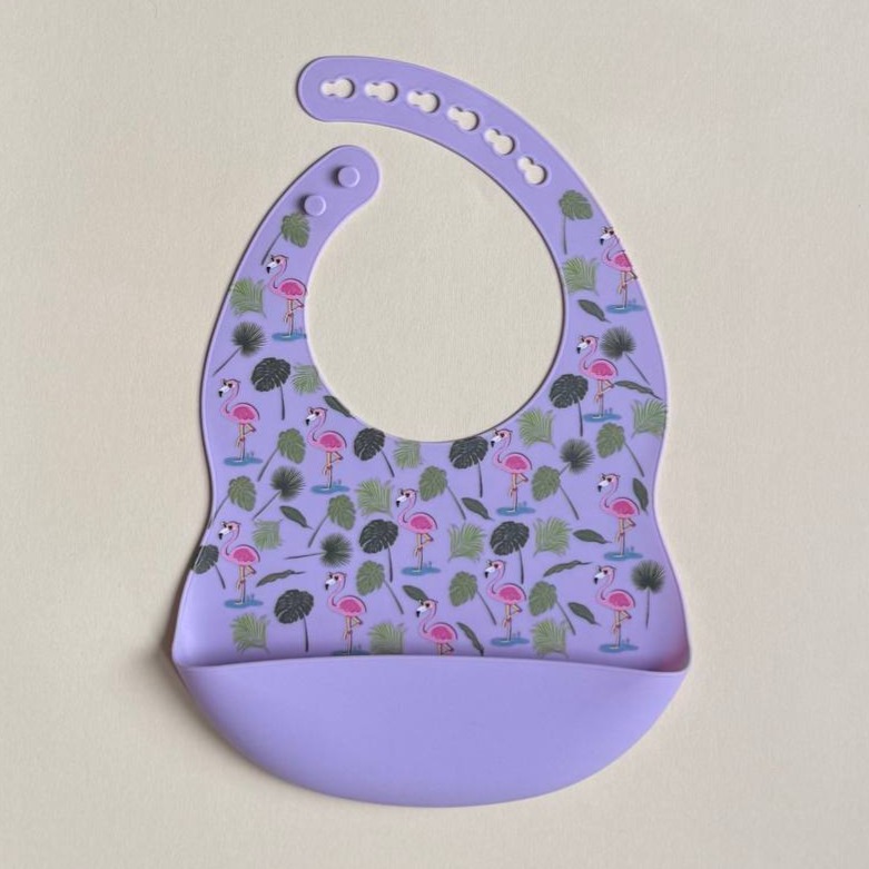 Силіконовий нагрудник принт "Фламінго"