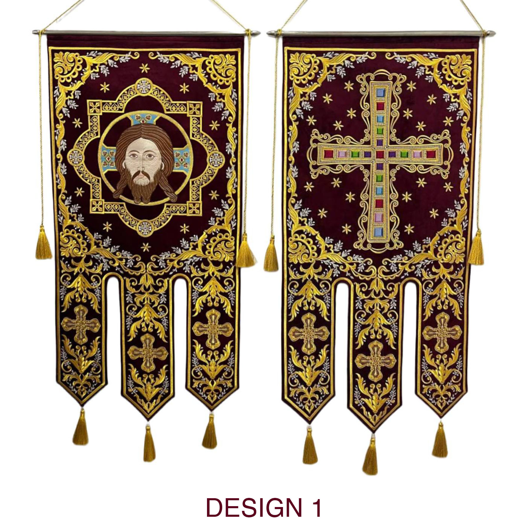 Embroidered Gonfalons "Golden Stone"