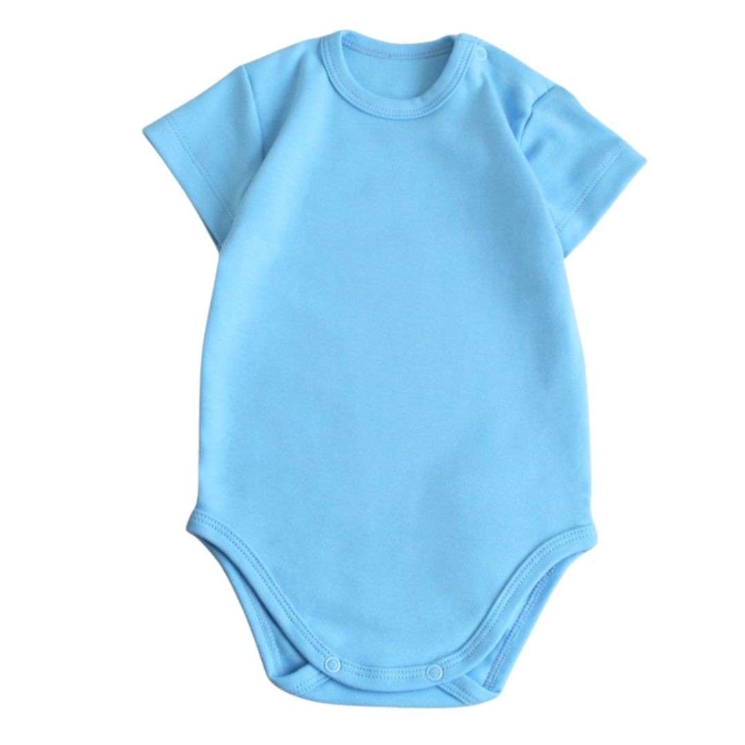 Дитячий боді блакитний з коротким рукавом