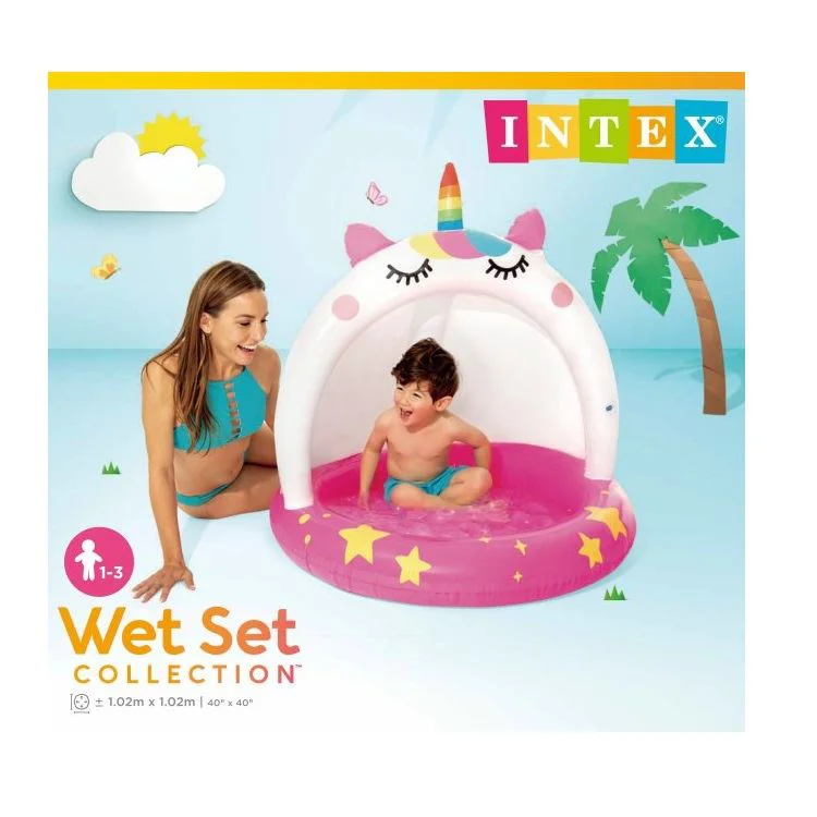 Басейн дитячий Intex 58438, "Єдиноріг" 102*102 см