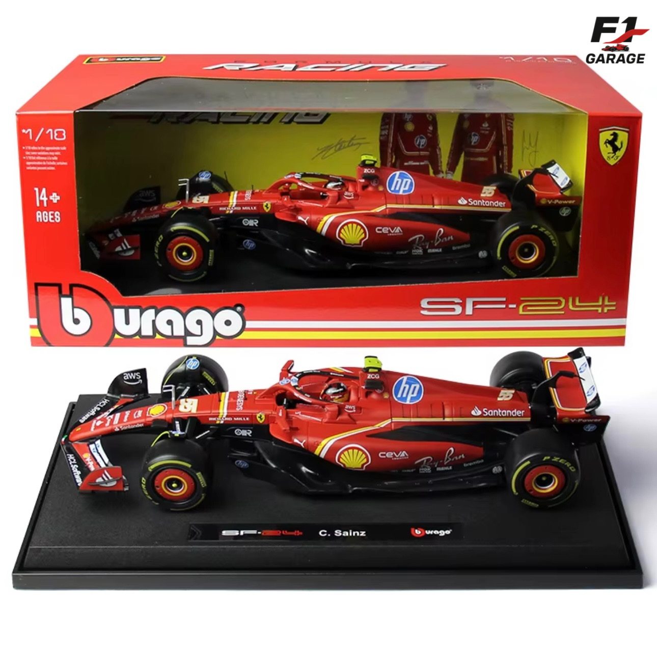 Burago Ferrari SF-24 Carlos Sainz, 1:18, 2024