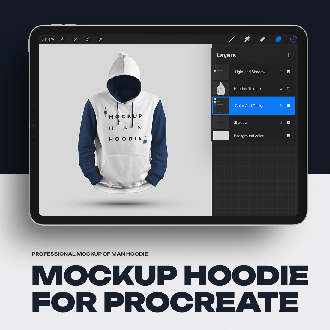 8 Mockups Man Hoodie for Procreate