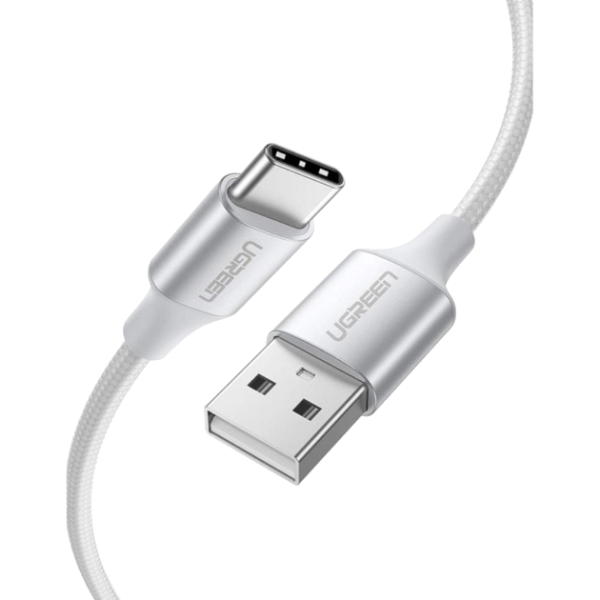 Кабель UGREEN US288 USB-A 2.0 to USB-C 3A Nickel Plated Aluminum Braid