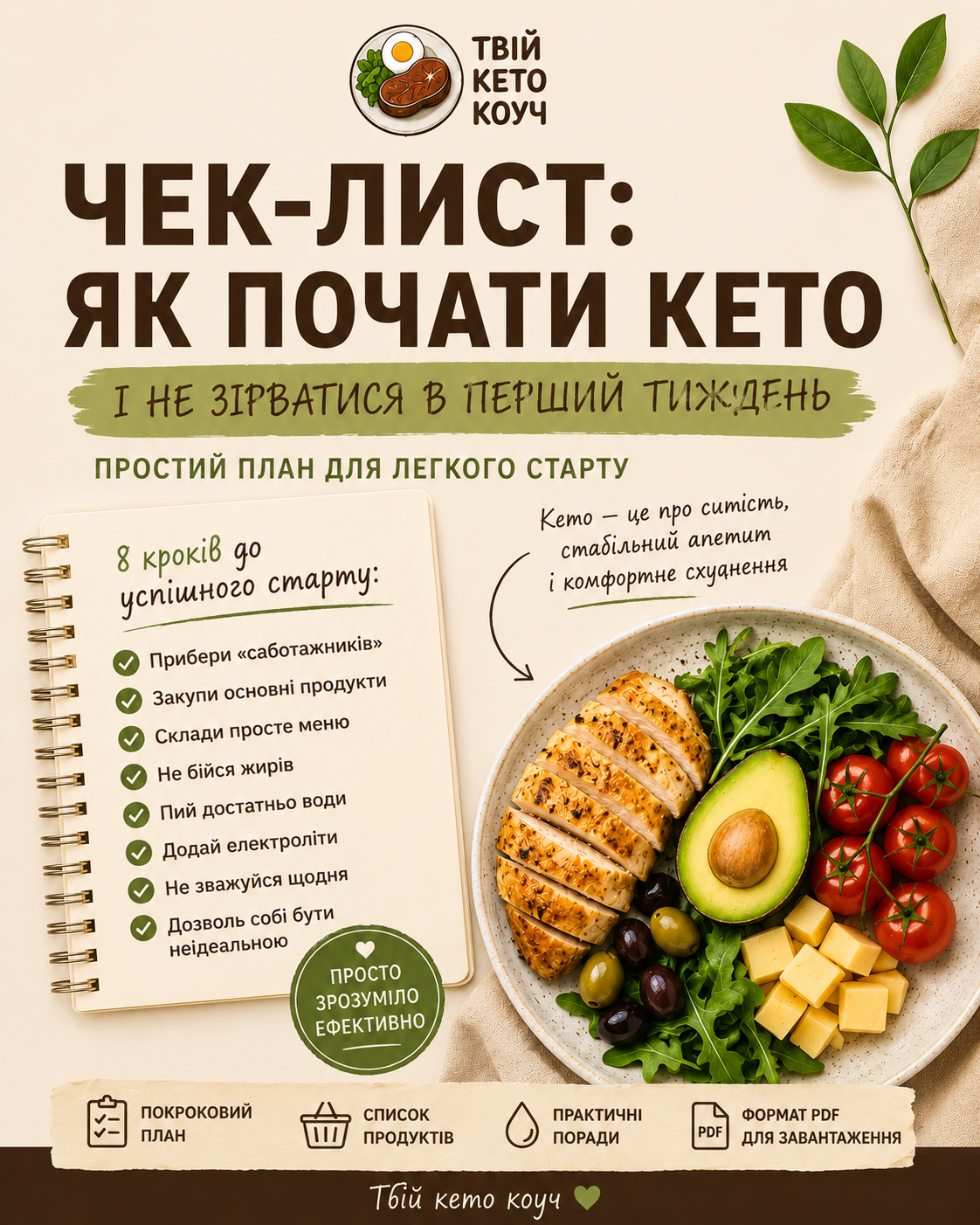 Чек-лист «Як почати Кето»