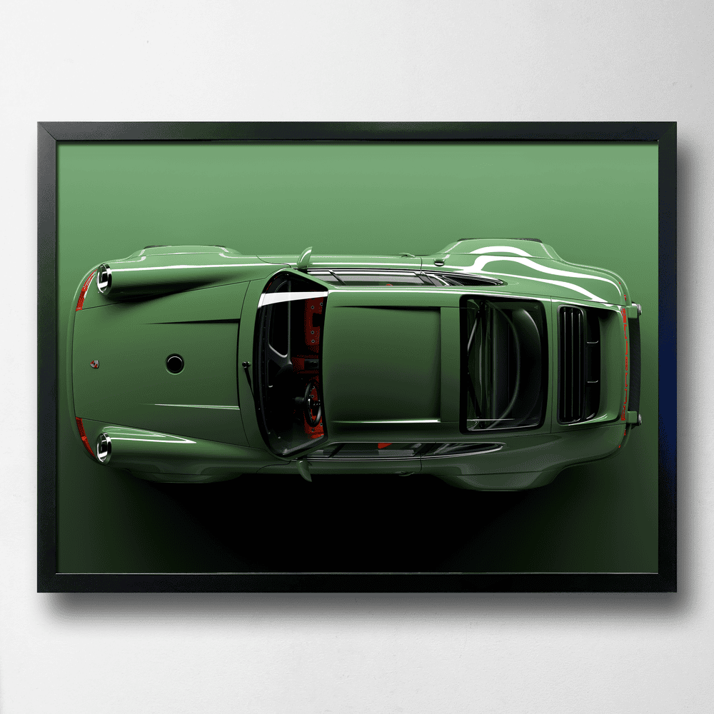 Постер Porsche 911, зелений, ПВХ