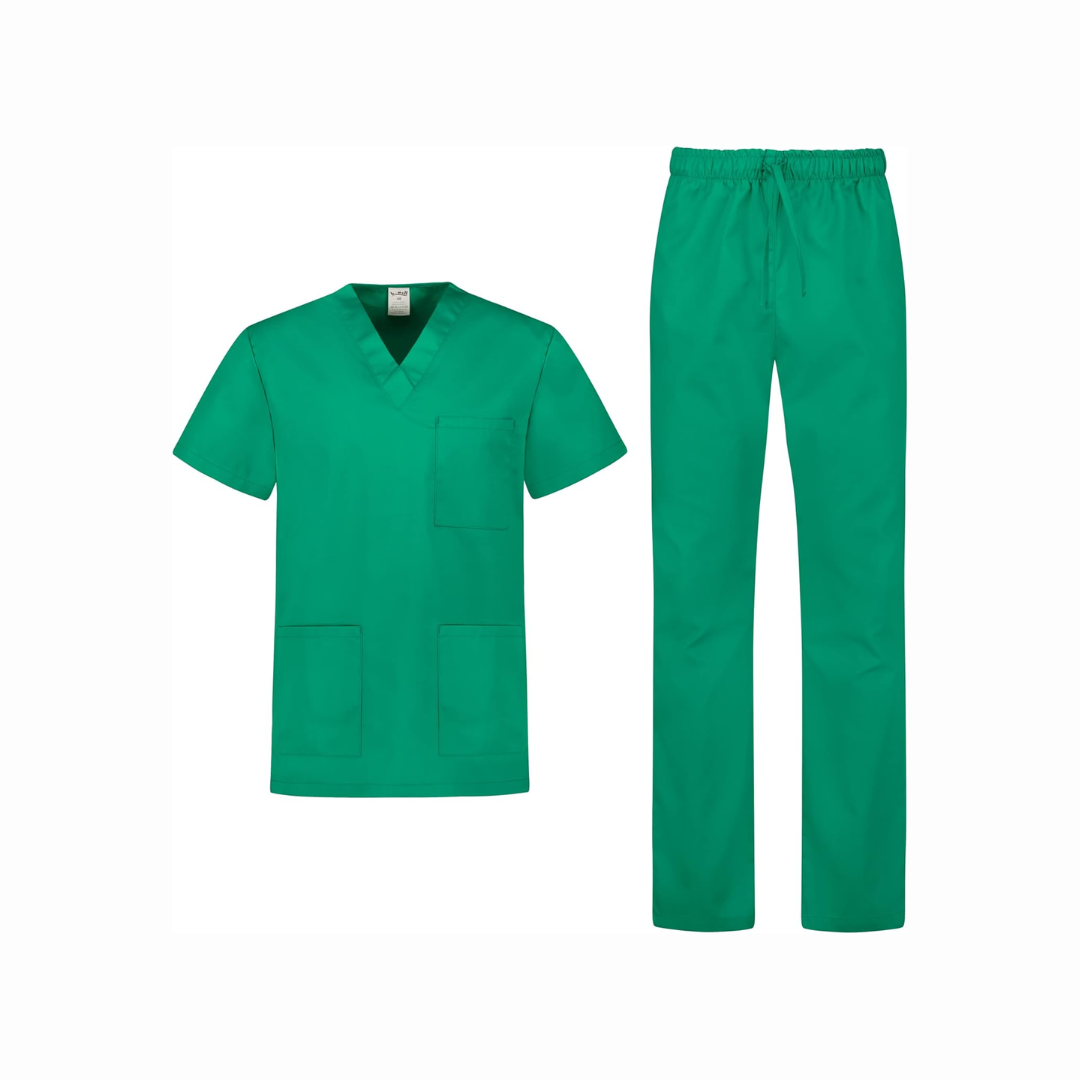 Ensemble uniforme médicale unisexes vert