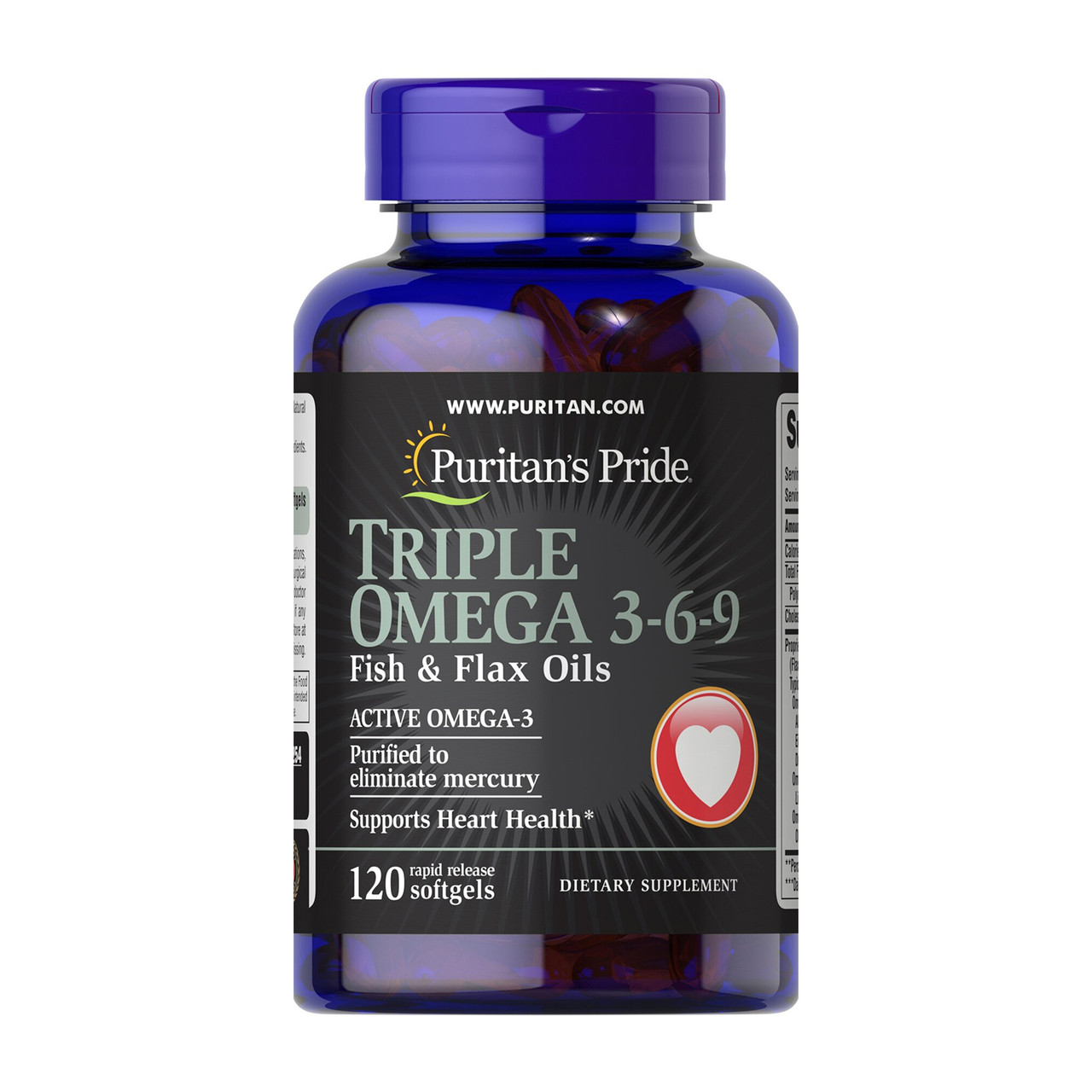 Triple Omega 3-6-9 Fish & Flax Oils - 120 softgels