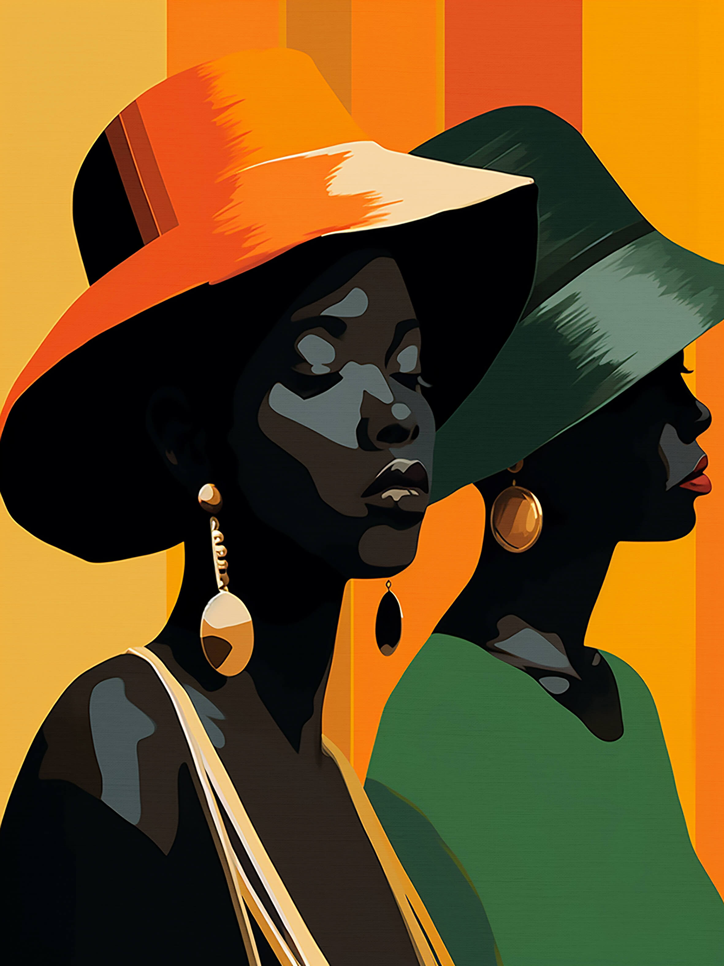 African girls II, 80x60 cm, original acrylic painting on canvas