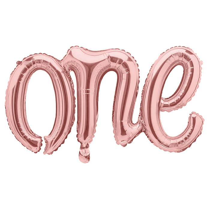 Фольгована куля "one" рожеве золото