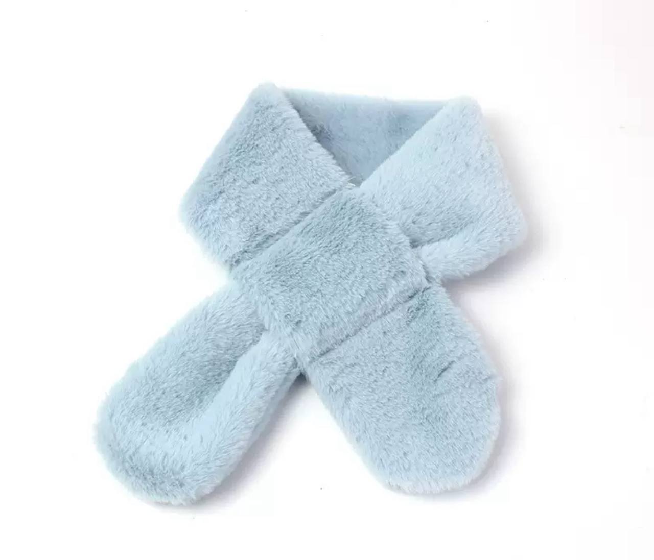 Шарф дитячий пухнастий, блакитний