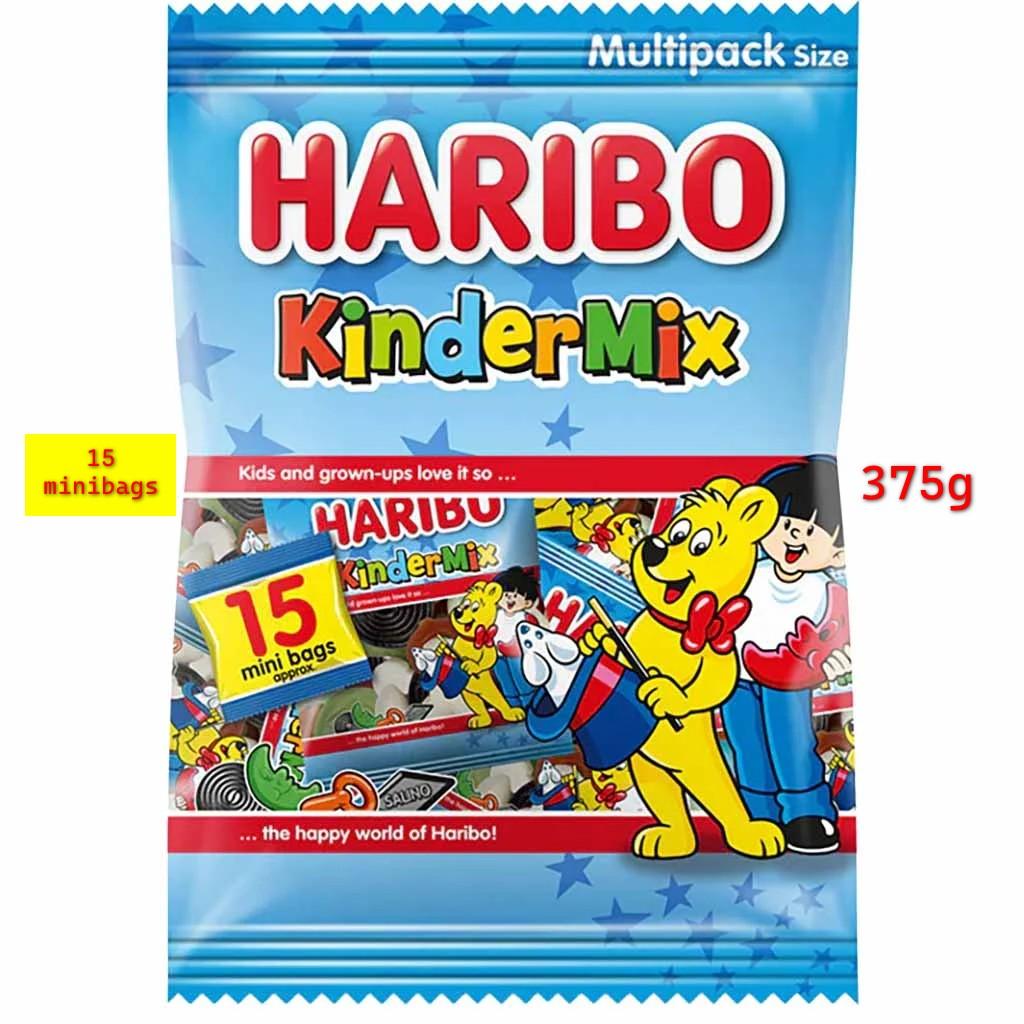Желейні цукерки Haribo Kindermix  375g. 15 minibags.