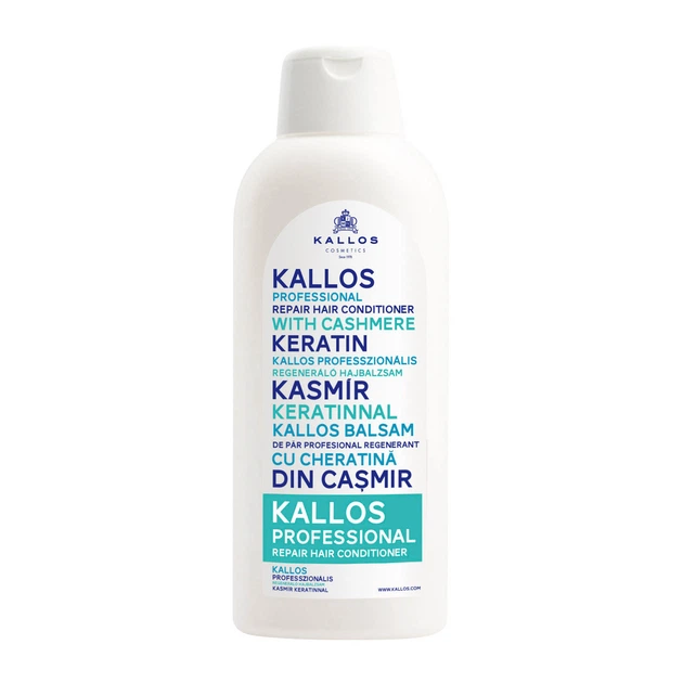 Професійний бальзам-кондиціонер для відновлення волосся Kallos Cosmetics Cashmere Keratin 1000 мл