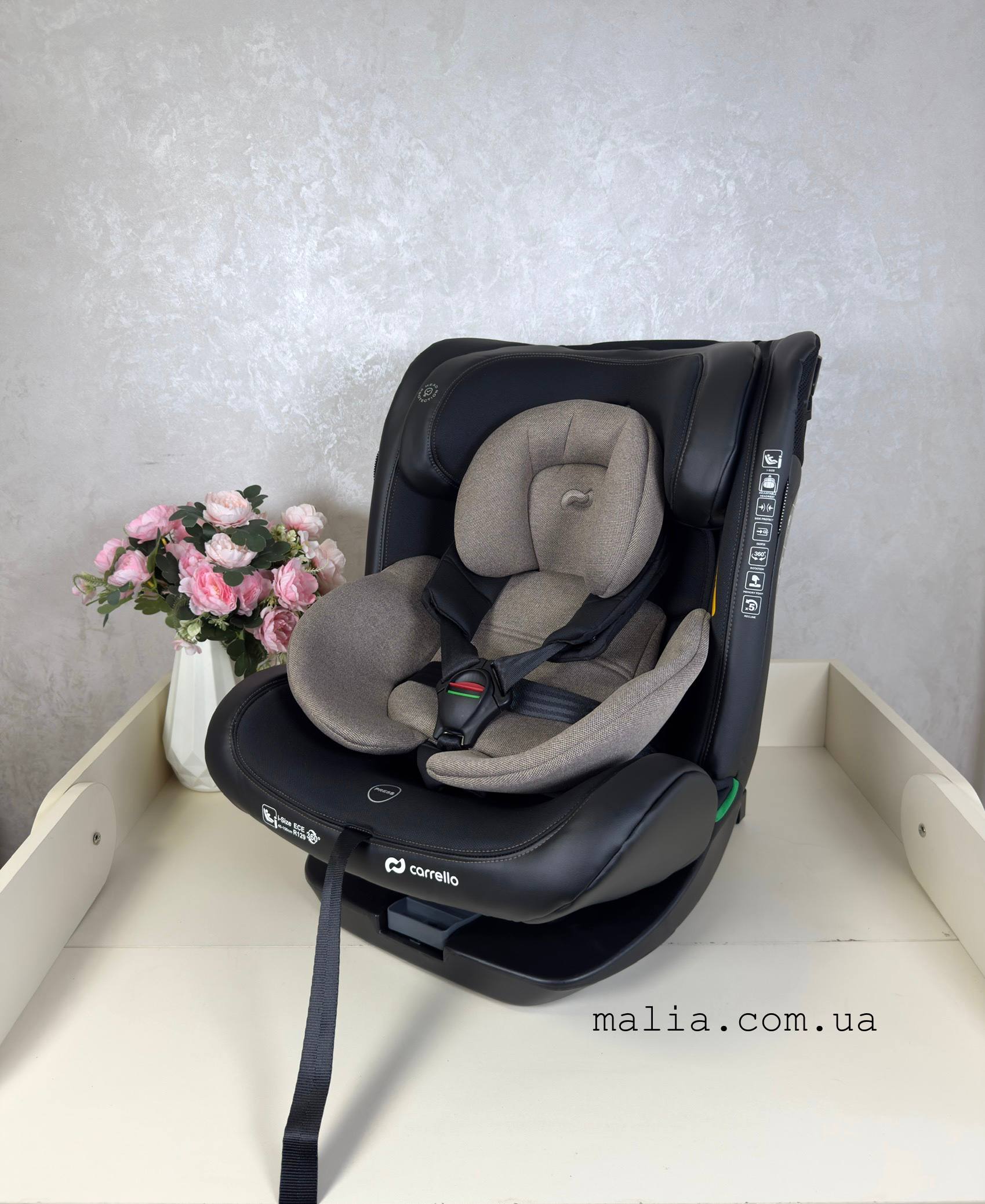 Автокрісло CARRELLO Asteroid i-Size CRL-17001 Lunar Beige 40-150см ISOFIX, поворот