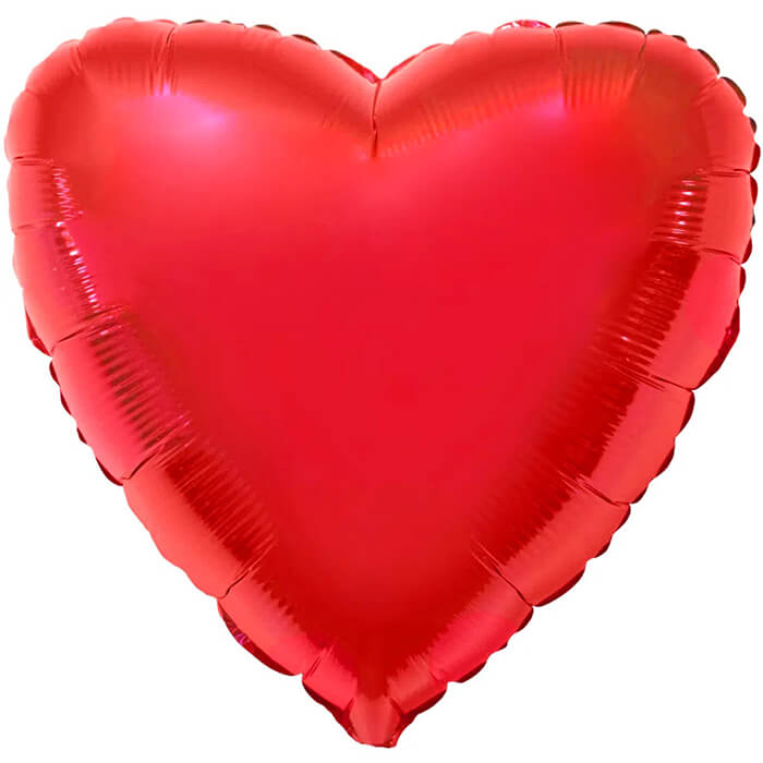 Фольгована куля серце металік червоне