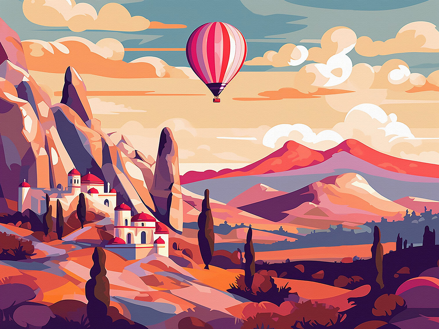 Cappadocia, 60x80 cm, original acrylic painting on canvas