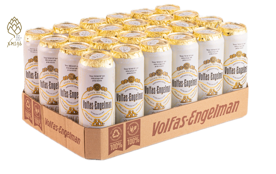 Пиво Volfas Engelman Balta Pinta 5%, 0,568 ж/б (24 шт/уп)