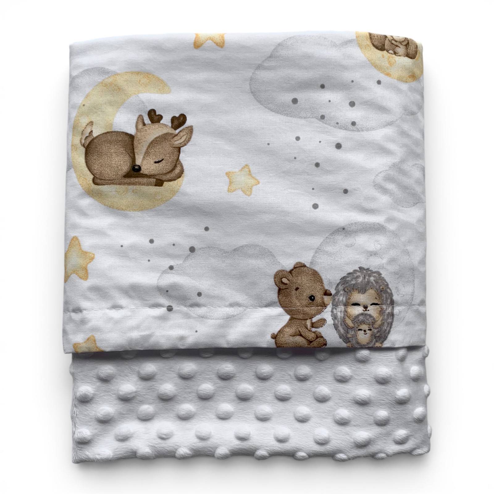 Плед плюшевий 100 х 80 см Мама та маля білий плюш