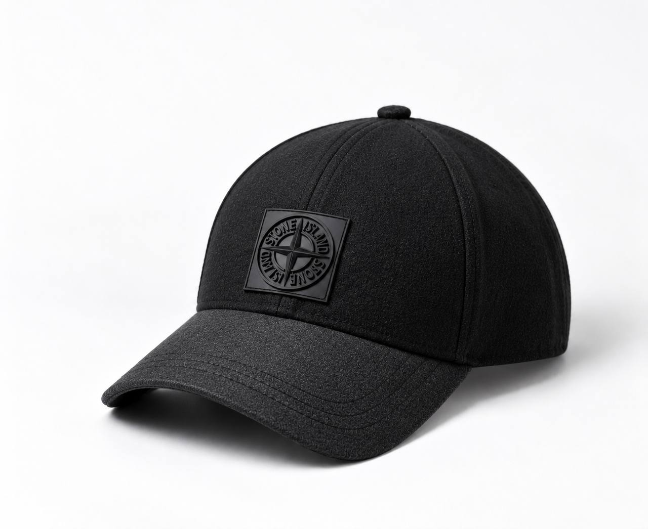 Бейсболка Кепка Тепла Зимова Чоловіча Кашемір Stone Island - Стон Айленд Чорний