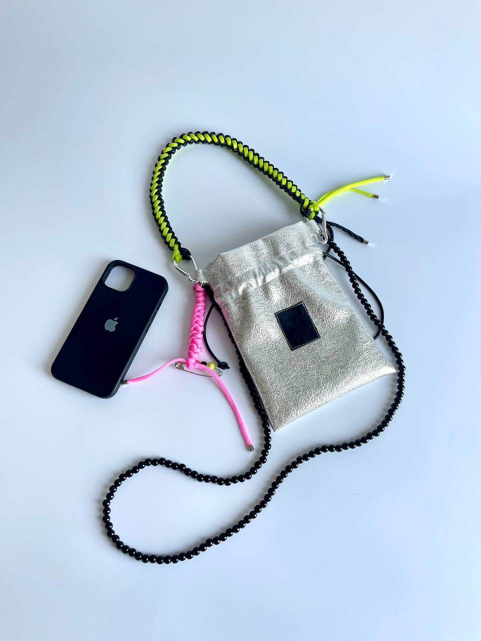 PHONE-bag bright silver