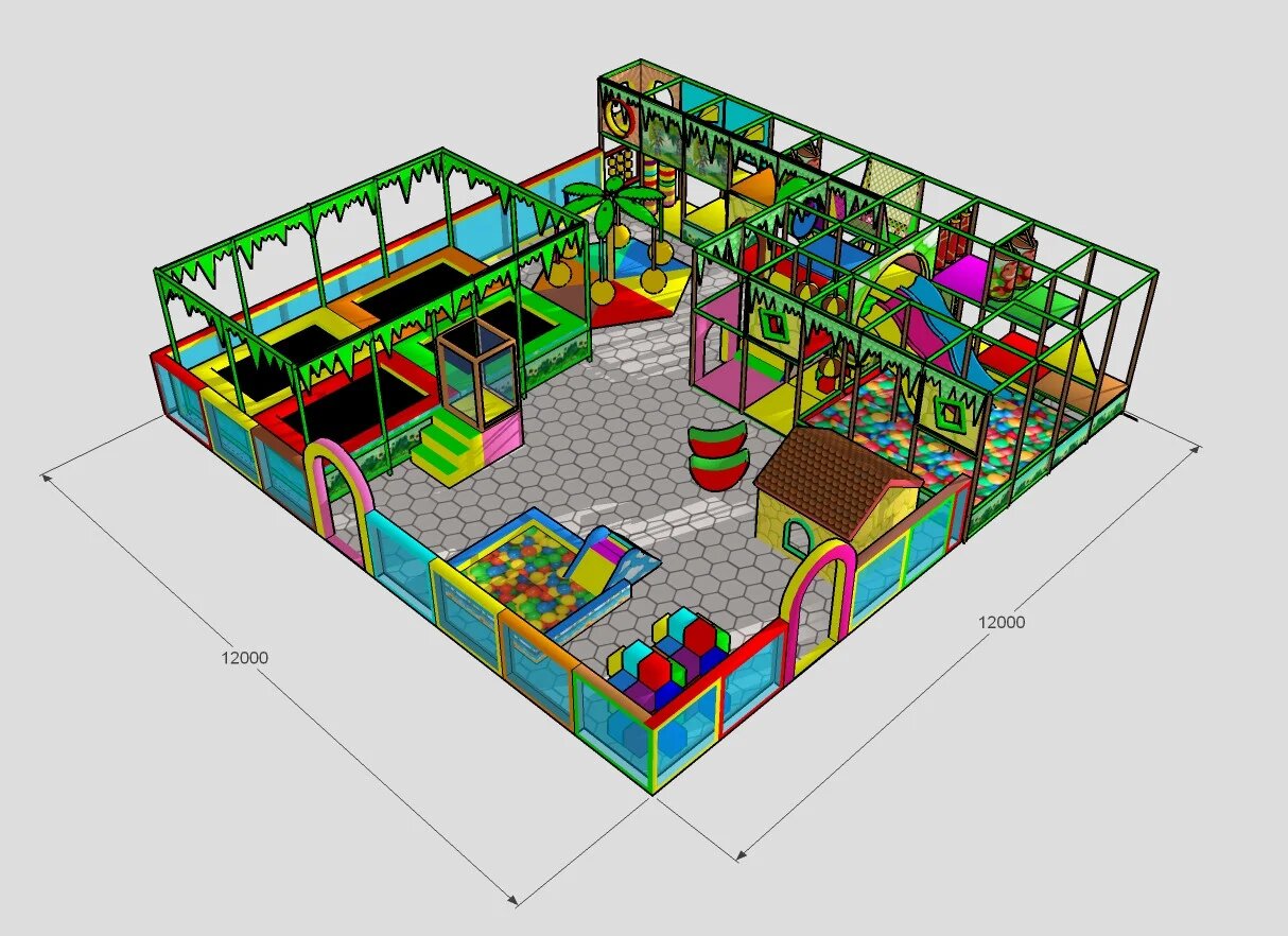 Дитячий розважальний комплекс "Тропік" 12х12х2,8м