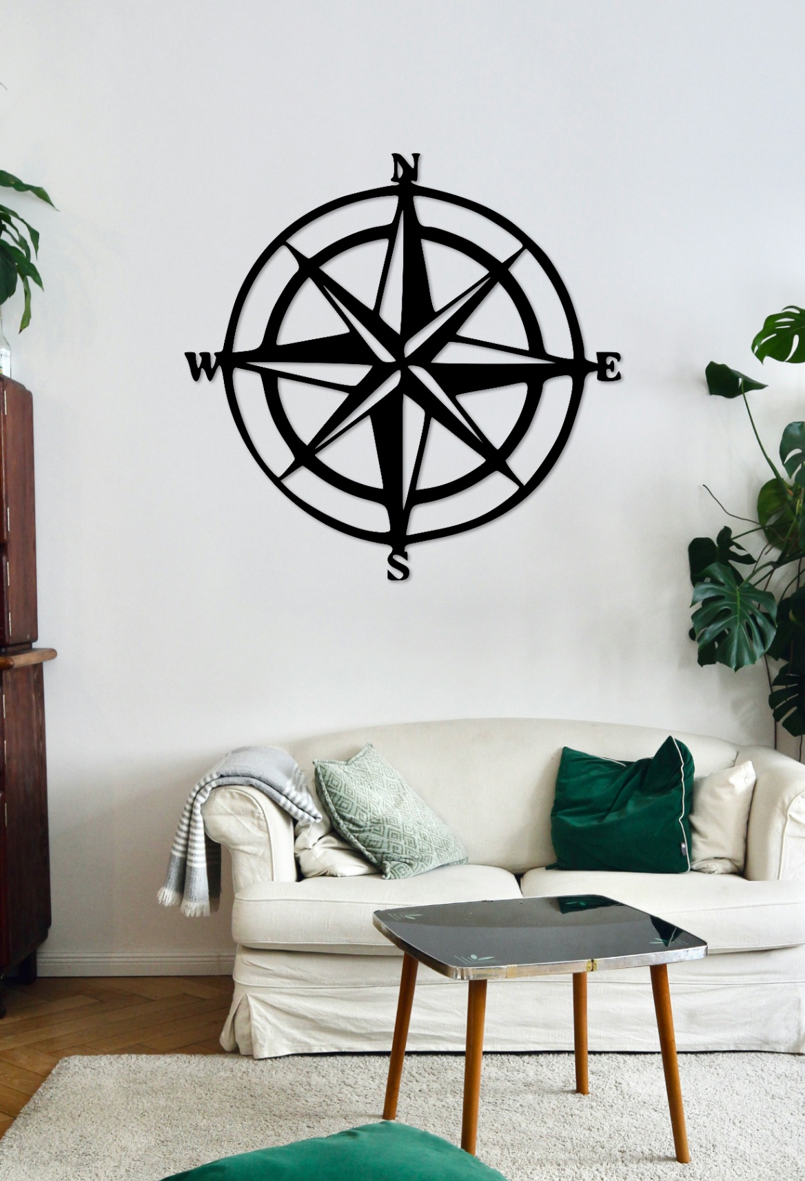 Металевий настінний компас "North Star"