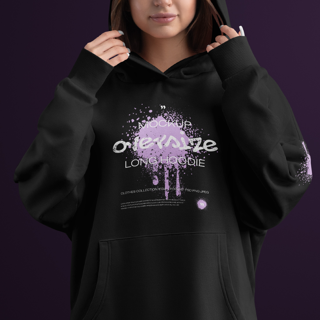 5 Mockups Woman Oversize Long Hoodie. vol.02