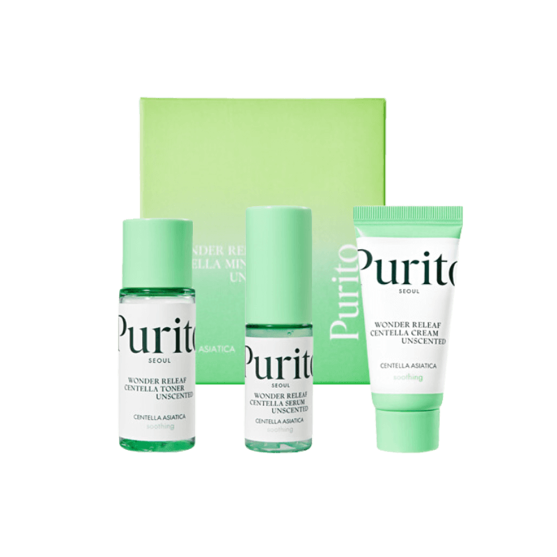 Набір мініатюр засобів з центеллою без олій Purito Seoul Wonder Releaf Centella Mini Kit Unscented