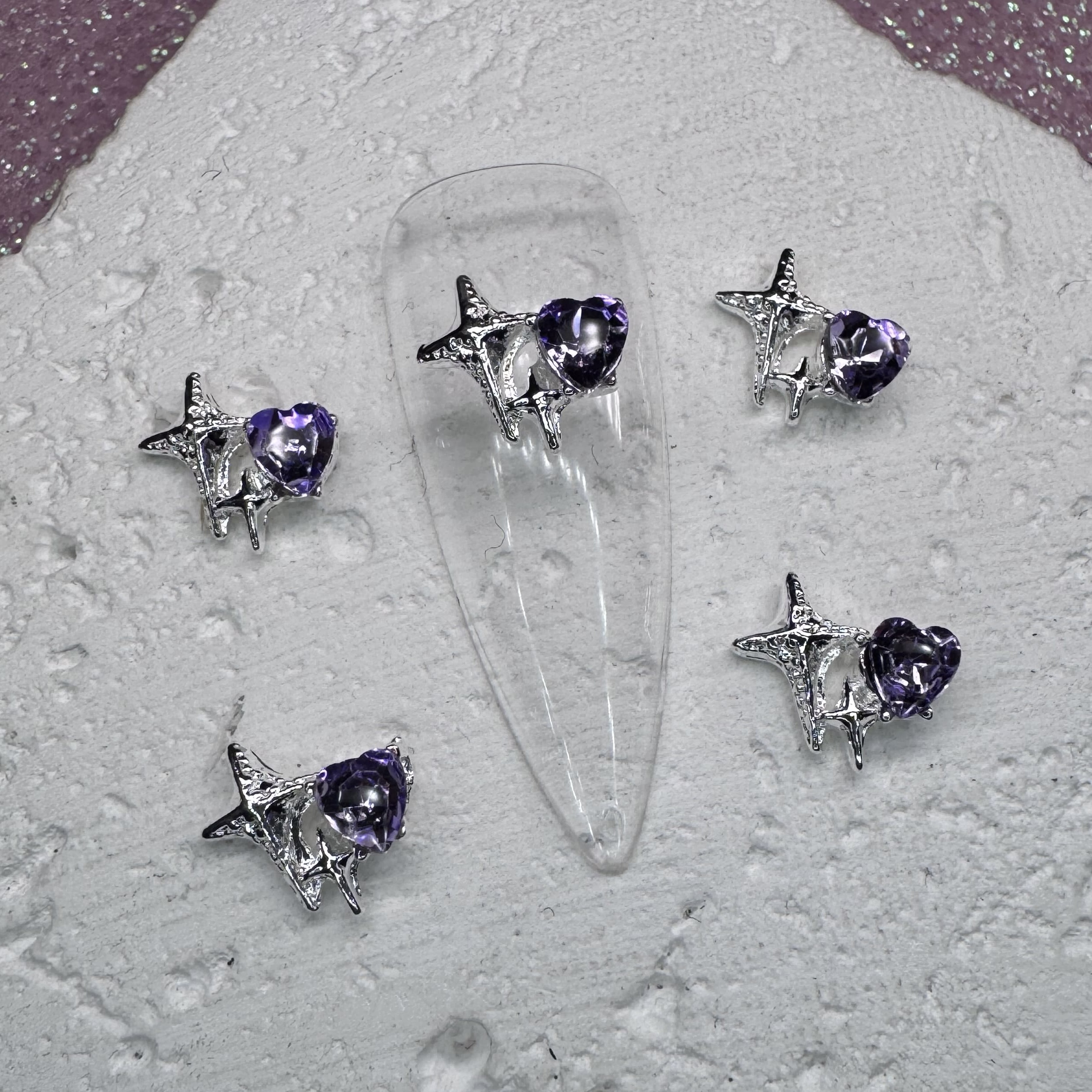 Фігурка для нігтів "Зірочки та сердечко"