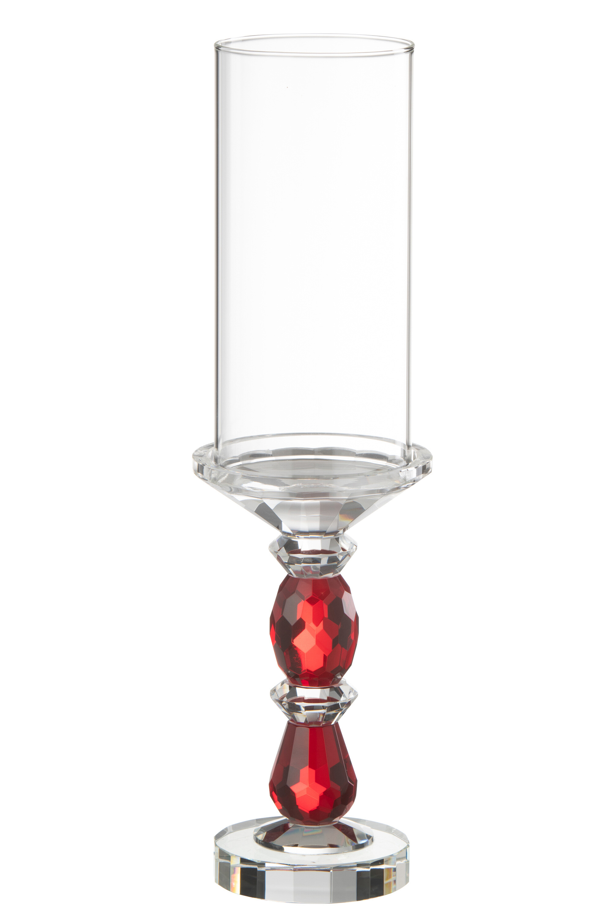 Свічник Marie Crystal Червоний/Прозорий Large