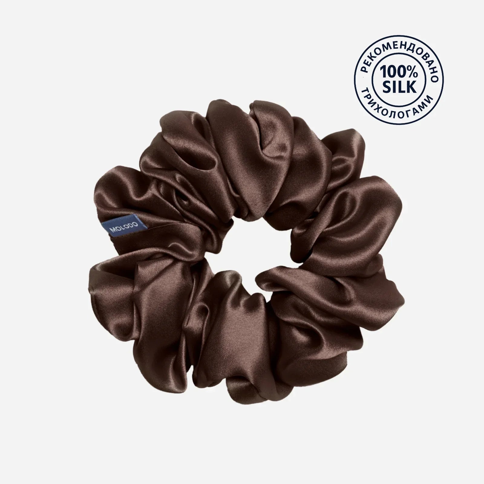 Шовкова резинка Molodo в коричневому кольорі розмір L