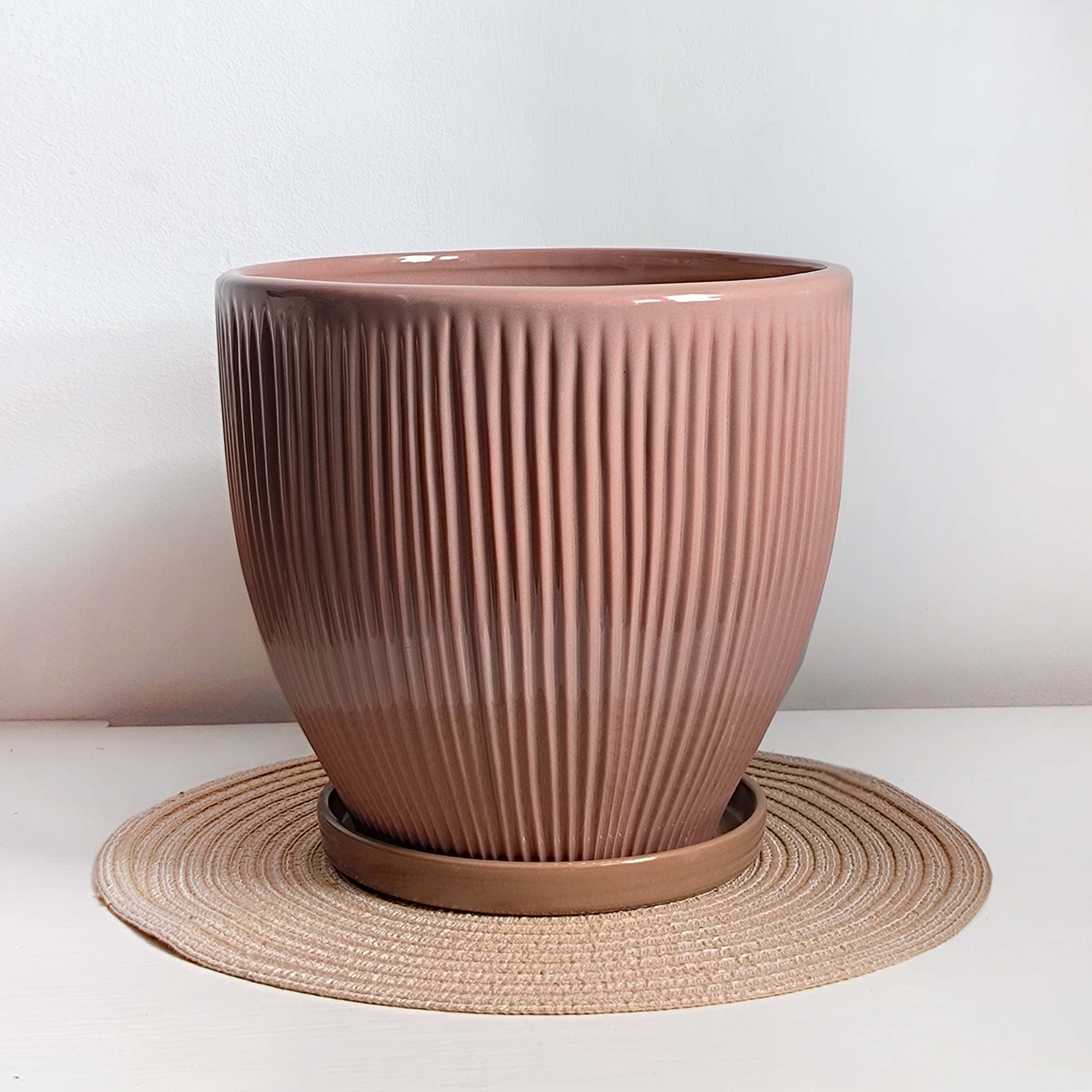 Горщик керамічний Гофре 4,8 л Таупе p022