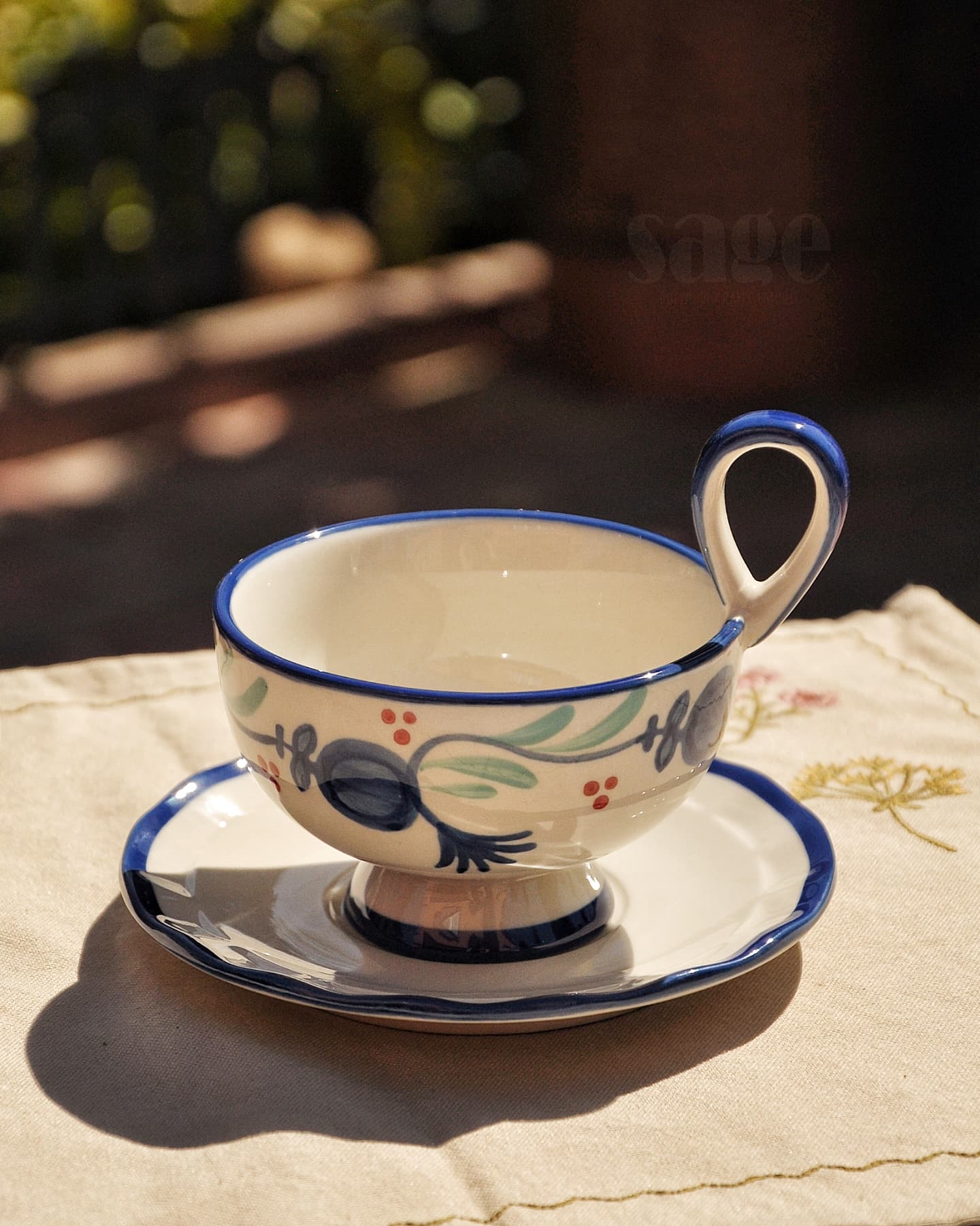 Чашка з блюдцем "Florence blue" 250 мл