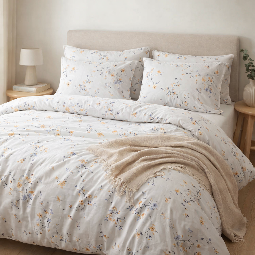 Постільна білизна  від виробника ранфрс "Букети дрібних  квітів на бежевому"