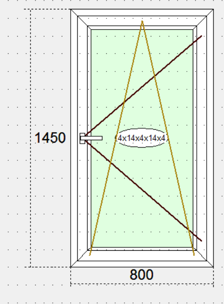 Одностулкове поворотно відкидне  вікно 1450х800