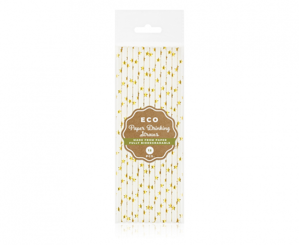 Трубочки gold stars 12шт