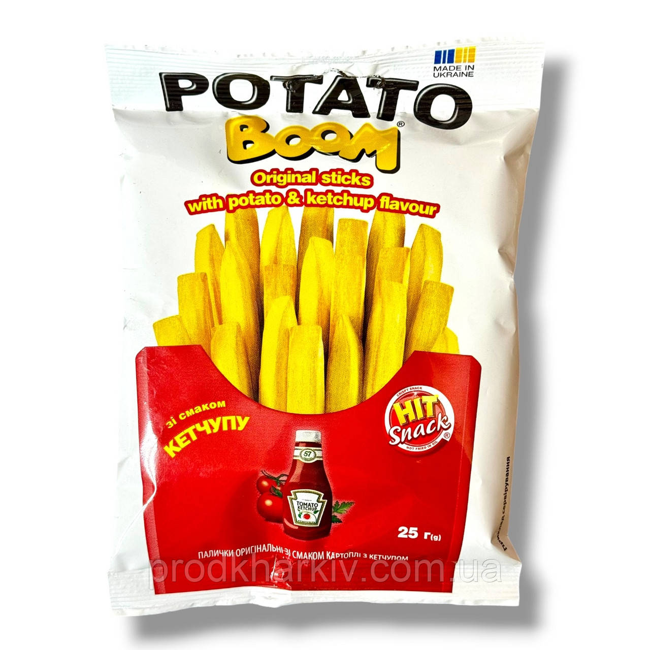 Хрусткі картопляні палички «Potato Boom» зі смаком кетчупу, 25 г