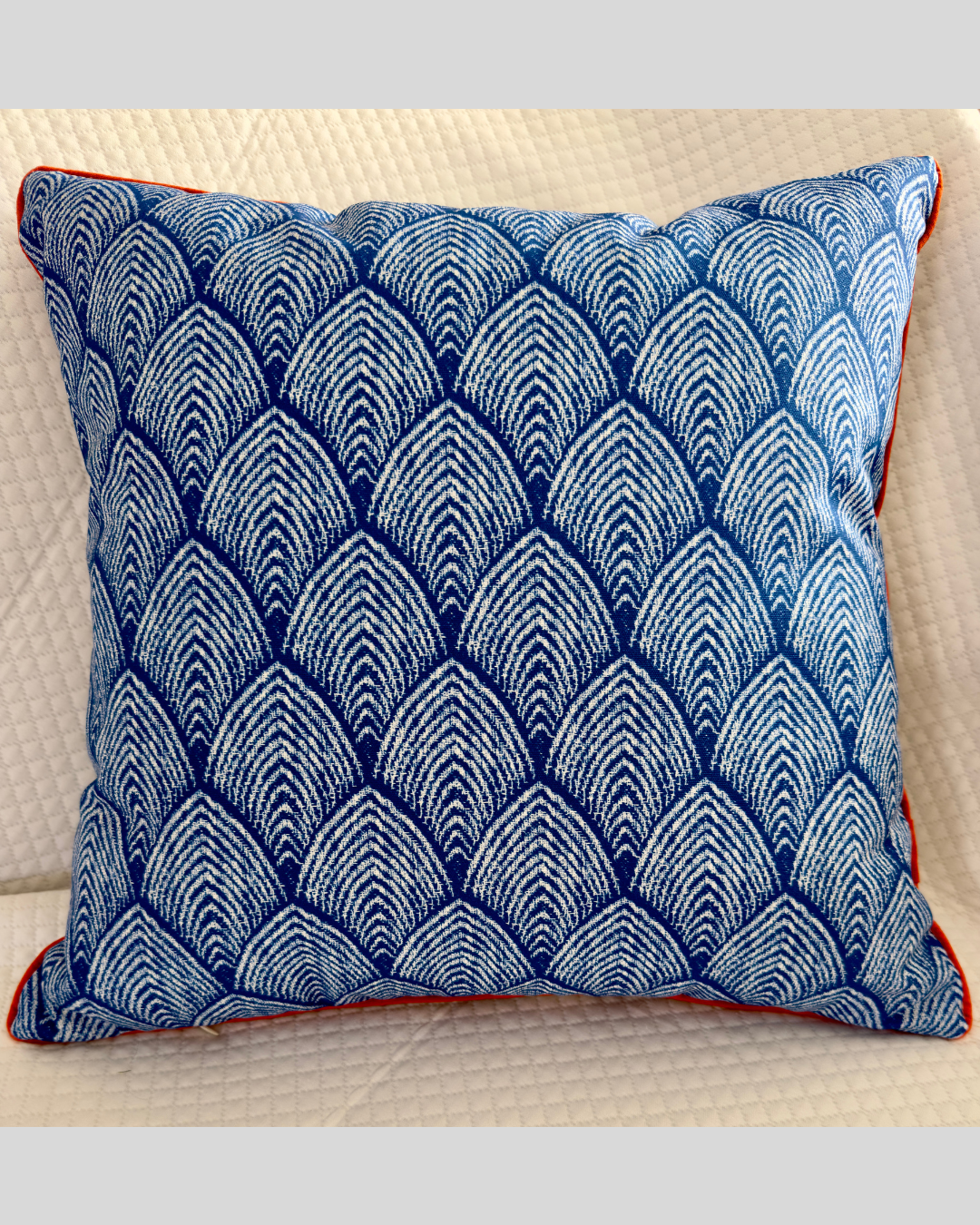 Pillow Blue&stripes with orange line